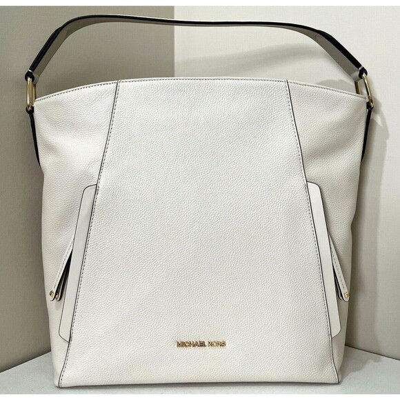 New Michael Kors Evie Shoulder Bag Leather Light Cream - Picture 1 of 5